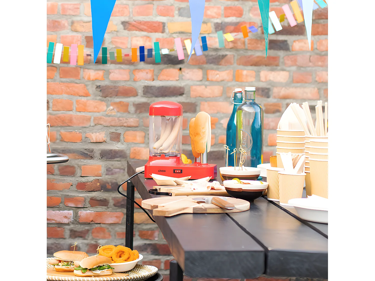 Machine à hot-dog rouge 340W