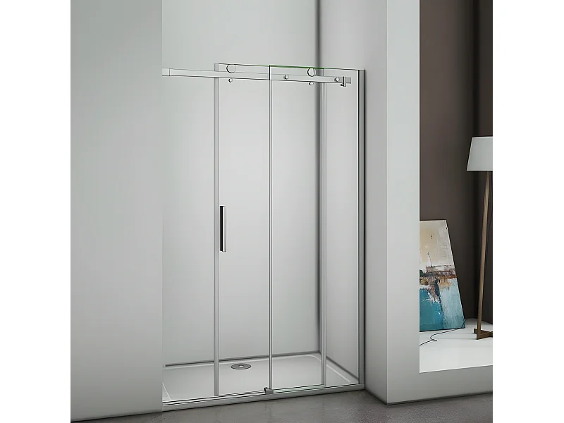 Duschkabine Schiebetür Duschabtrennung 6mm Echtglas Glas Duschwand Dusche 150X195cm