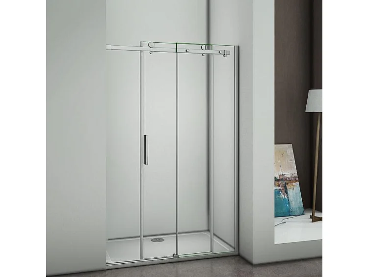 Duschkabine Schiebetür Duschabtrennung 6mm Echtglas Glas Duschwand Dusche 140X195cm