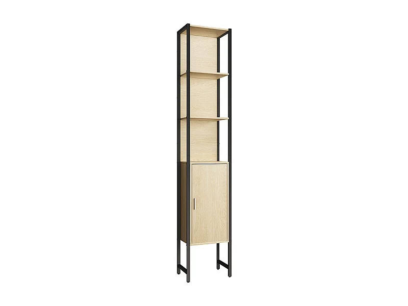 Bathroom furniture high cabinet Edino Honey oak H. 185 x W. 33 x D. 30 cm