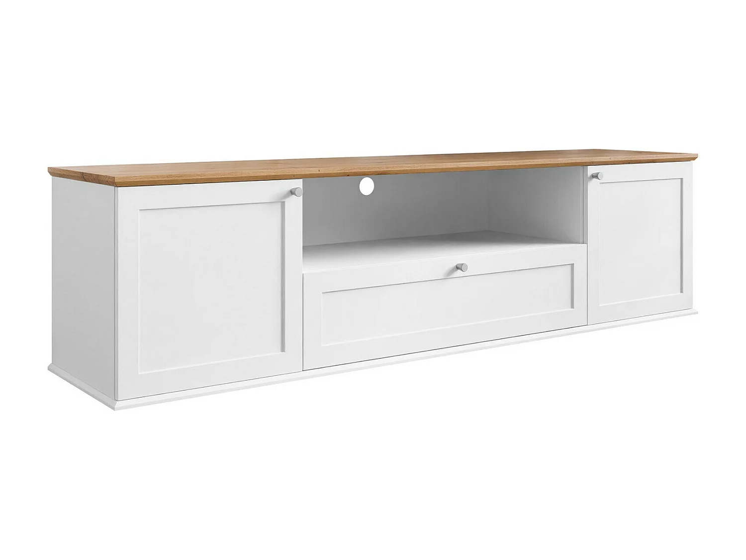 Meuble TV Comfivo Ruvlare 103, Chêne de Lefkas|Blanc, 182x48x43cm