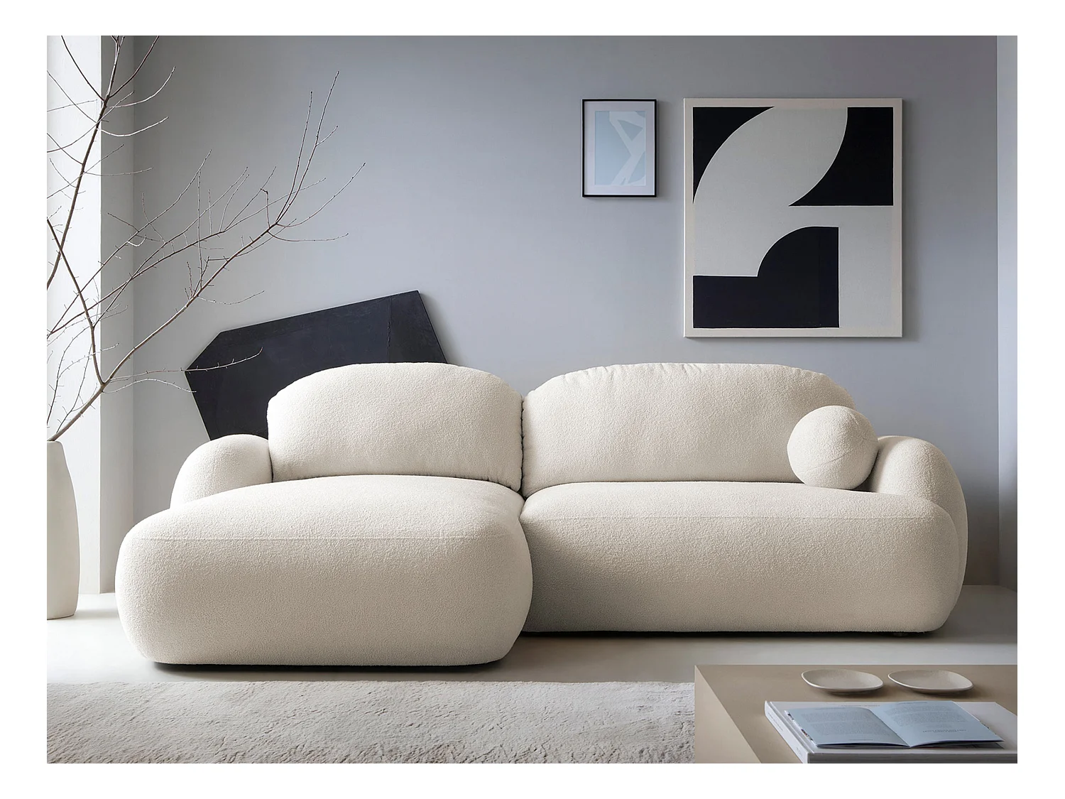 Canapé d'angle TrendyNest 110, Brun clair, Fonction de couchage, Boîte de literie, 275cm