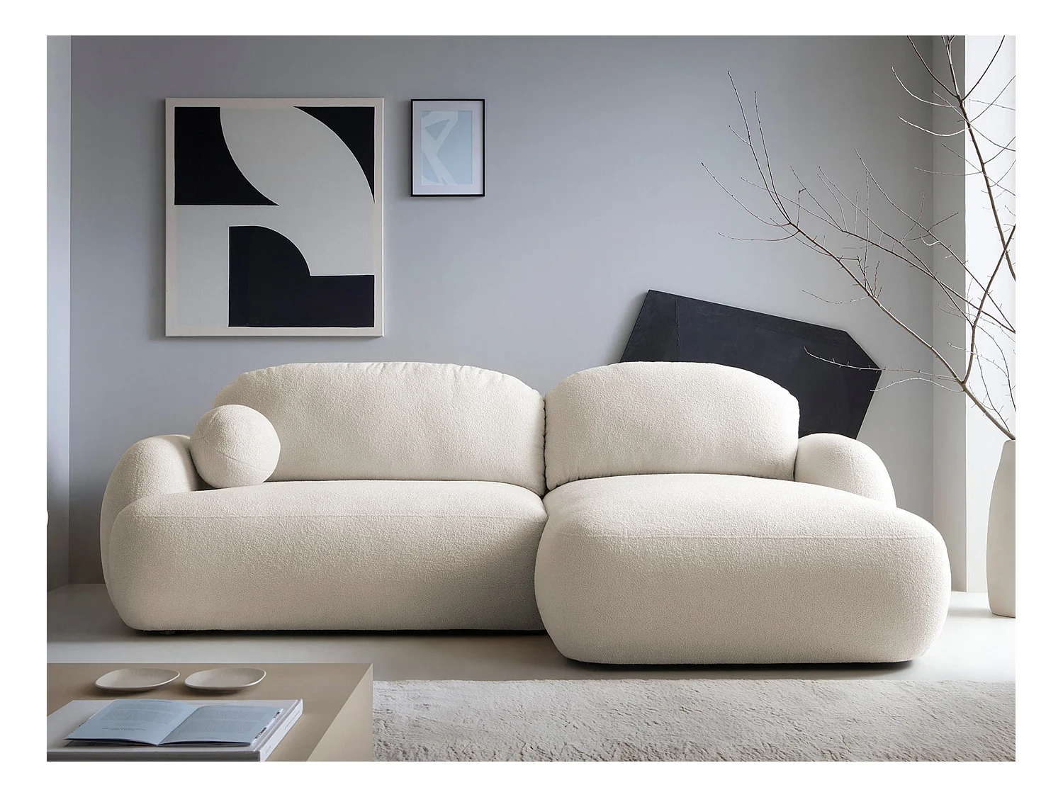 Canapé d'angle TrendyNest 110, Brun clair, Fonction de couchage, Boîte de literie, 275cm