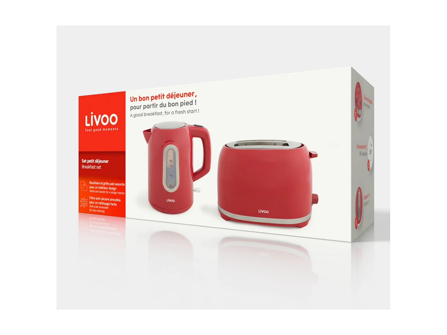 Set petit déjeuner ELEGANCE rouge