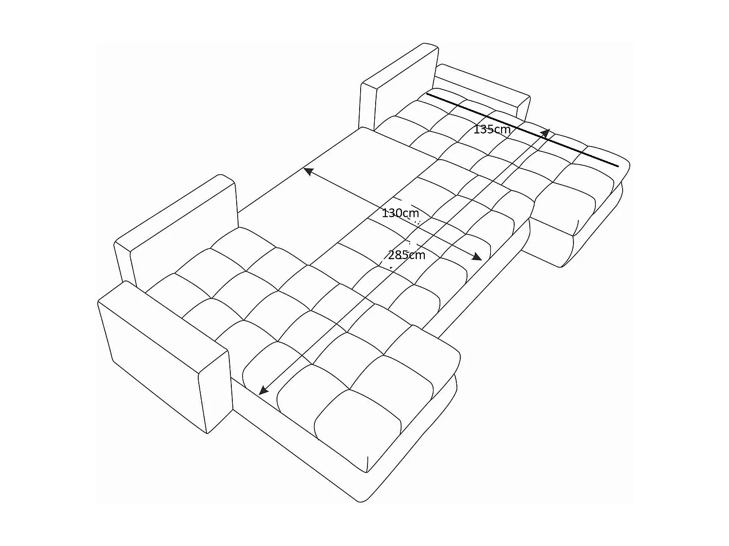 Wohnlandschaft mit Schlaffunktion und Bettkasten - U-Form - 4 Sitzer - Braun - BOL- U-BIS