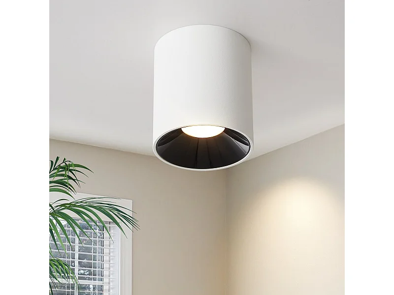NETTLIFE Spot 3000 K 7 W LED en saillie, blanc, rond, moderne, blanc chaud, spot de plafond plat, plafonnier