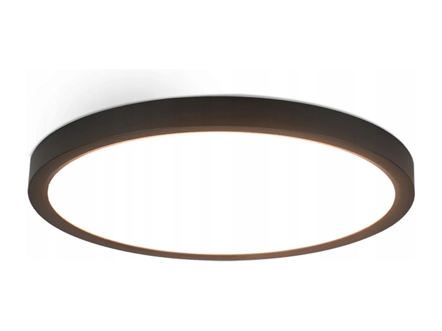 NETTLIFE Plafonnier LED Plat Noir 4000K Chambre 24W Salle de Bain Couloir Ronde pour Cuisine