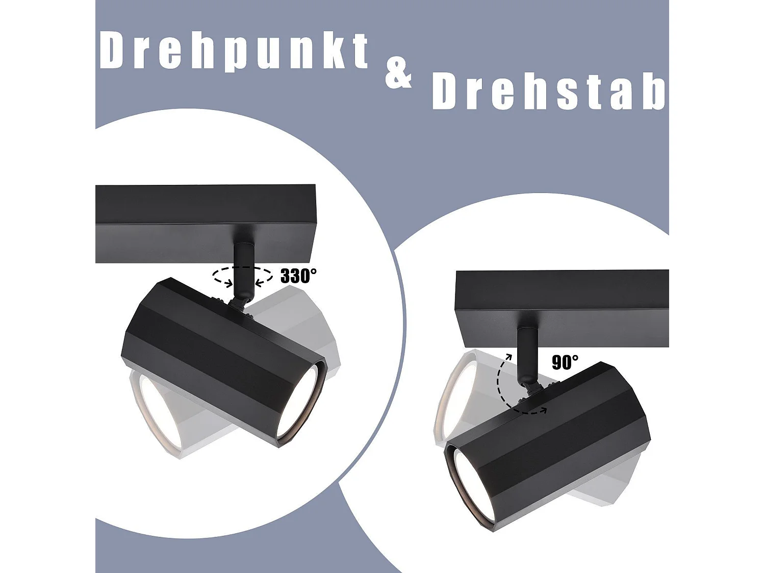 NETTLIFE 2 Vintage Schwarz Deckenstrahler GU10 350° Schwenkbar Retro Küchenlampe Max 25W Metall für Wohnzimmer Esszimmer Schlafzimmer ohne Leuchtmittel