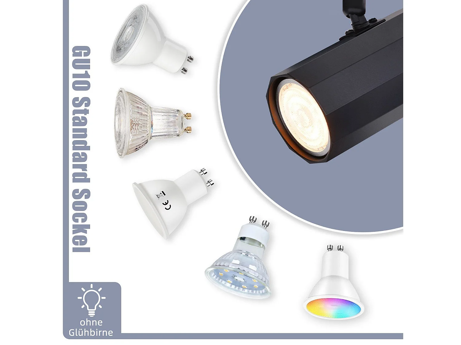 NETTLIFE Spots 2 Plafond Noir Vintage GU10 Pivotant 350°Lampe de Cuisine Rétro Max 25 W Métal pour Salon Salle à Manger Chambre sans Ampoule