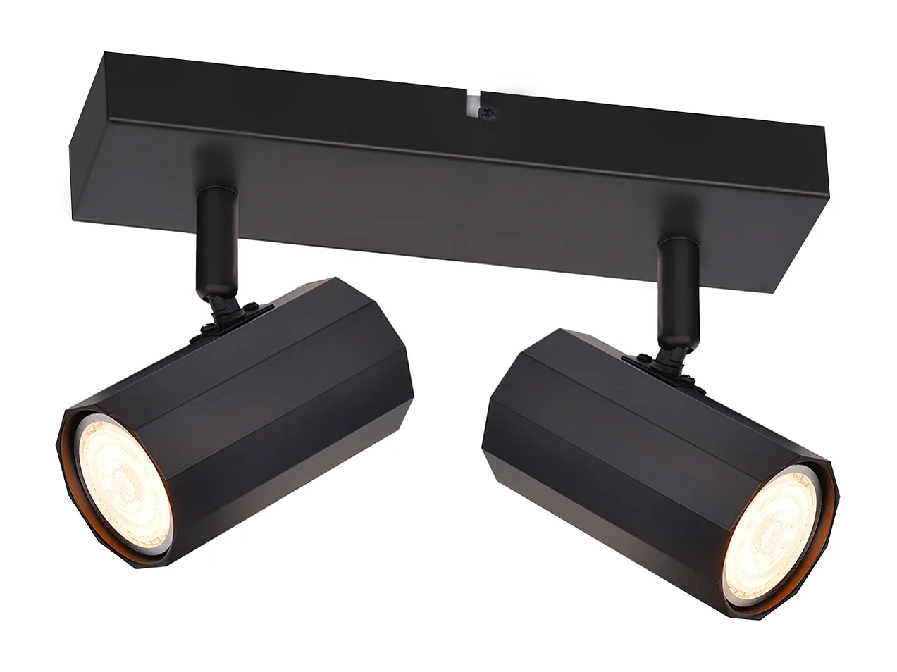 NETTLIFE Spots 2 Plafond Noir Vintage GU10 Pivotant 350°Lampe de Cuisine Rétro Max 25 W Métal pour Salon Salle à Manger Chambre sans Ampoule