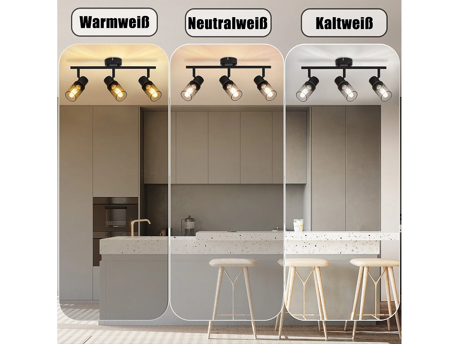 NETTLIFE Opbouwspot 3 vlammen E27 vintage Zuil zwart metaal Plafondspot verstelbaar 330°spot plafondlamp spot voor woonkamer slaapkamer keuken zonder gloeilampen