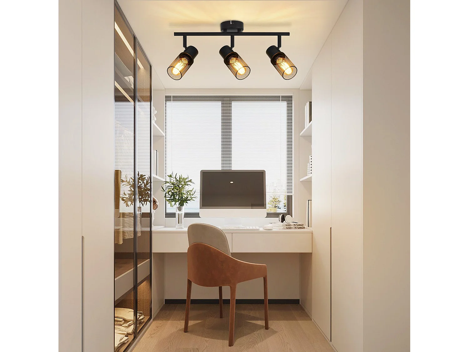 NETTLIFE Opbouwspot 3 vlammen E27 vintage Zuil zwart metaal Plafondspot verstelbaar 330°spot plafondlamp spot voor woonkamer slaapkamer keuken zonder gloeilampen