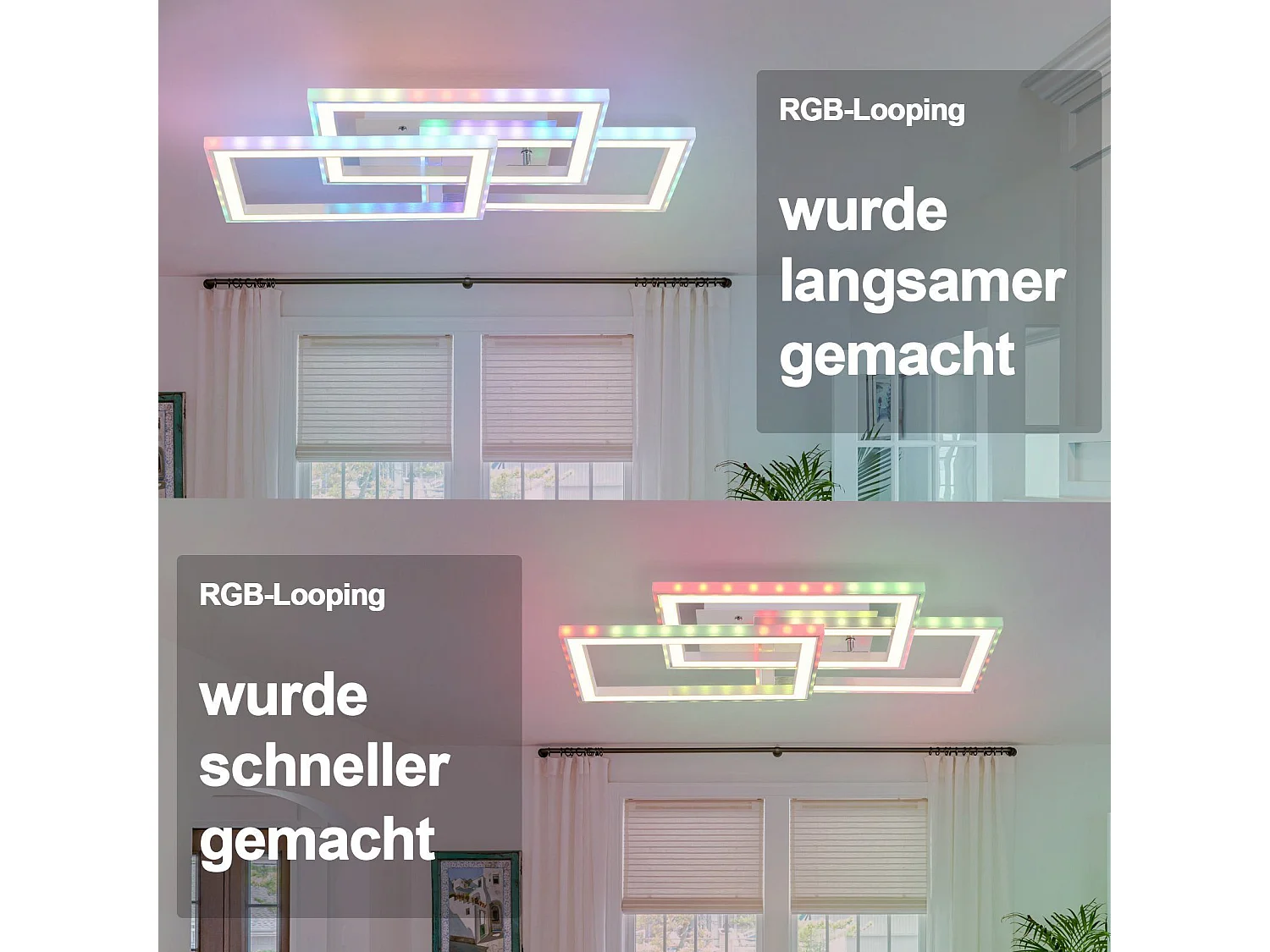 NETTLIFE lampa sufitowa LED RGB z możliwością przyciemniania nowoczesna lampa do sypialni z pilotem 45W geometryczna do salonu jadalni