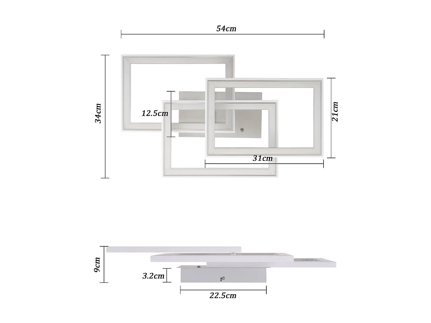 NETTLIFE RGB LED Plafondlamp Moderne Slaapkamerlamp Dimbaar met Afstandsbediening 45W Geometrisch voor Woonkamer Eetkamer