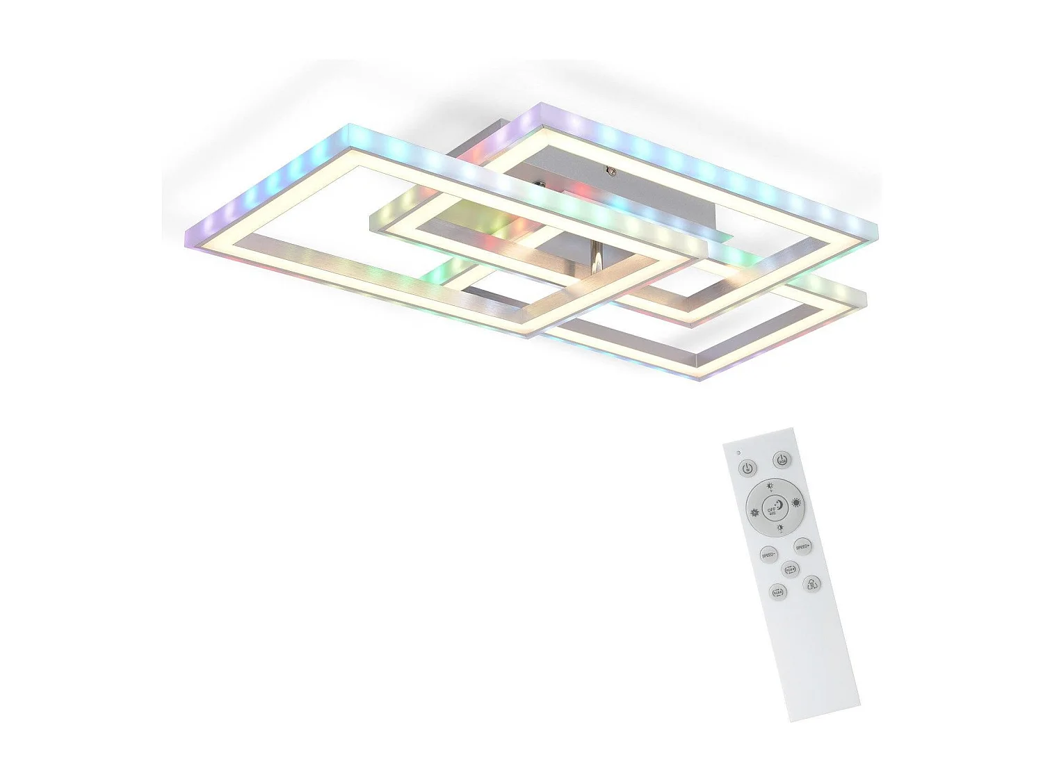 NETTLIFE RGB LED Plafondlamp Moderne Slaapkamerlamp Dimbaar met Afstandsbediening 45W Geometrisch voor Woonkamer Eetkamer