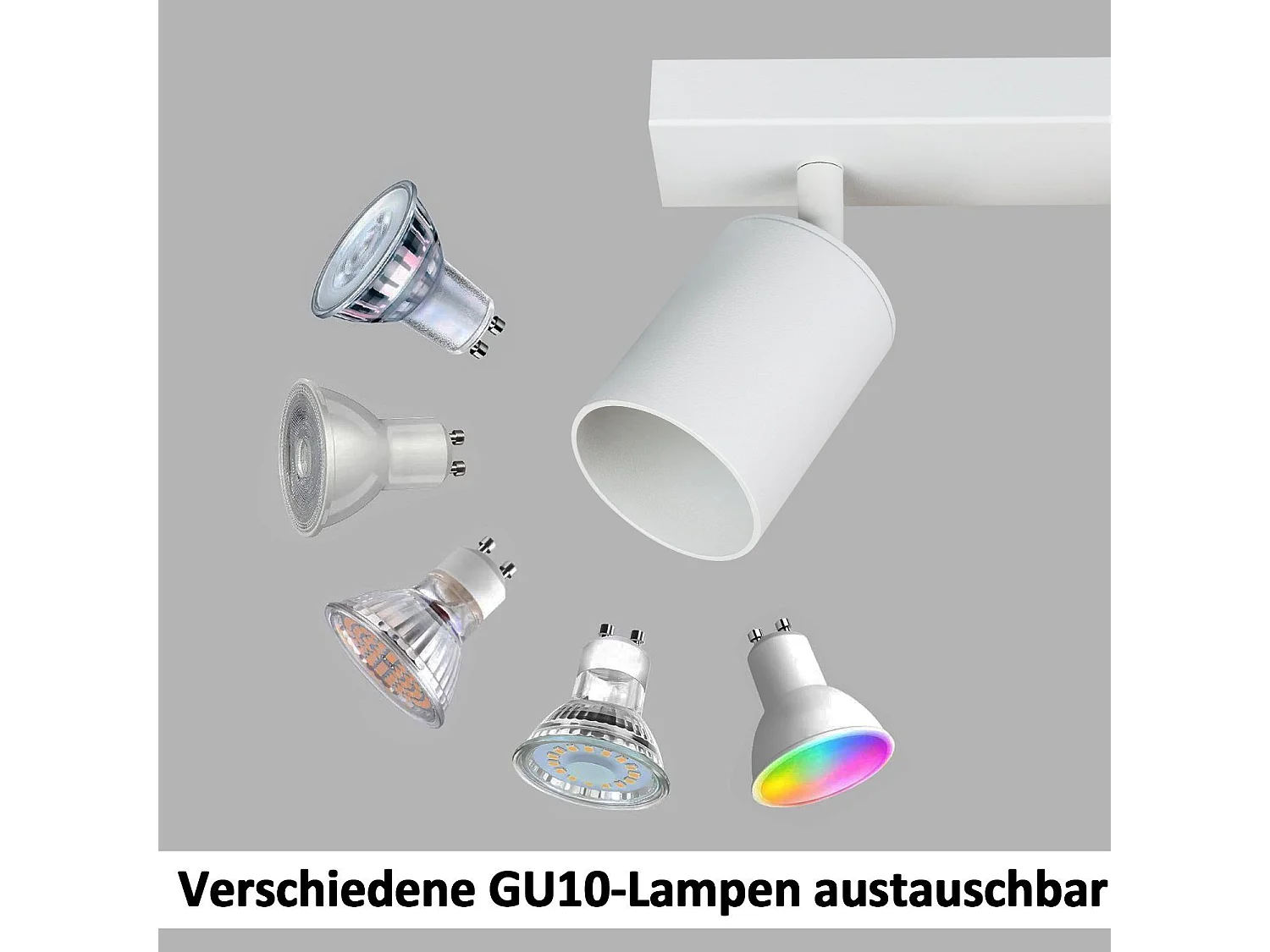 NETTLIFE Spots LED Blanc GU10 2 Ampoules Orientable à 350° MAX.25W Lampe de Couloir Moderne Spot Mural Industriel pour Salon Chambre Cuisine