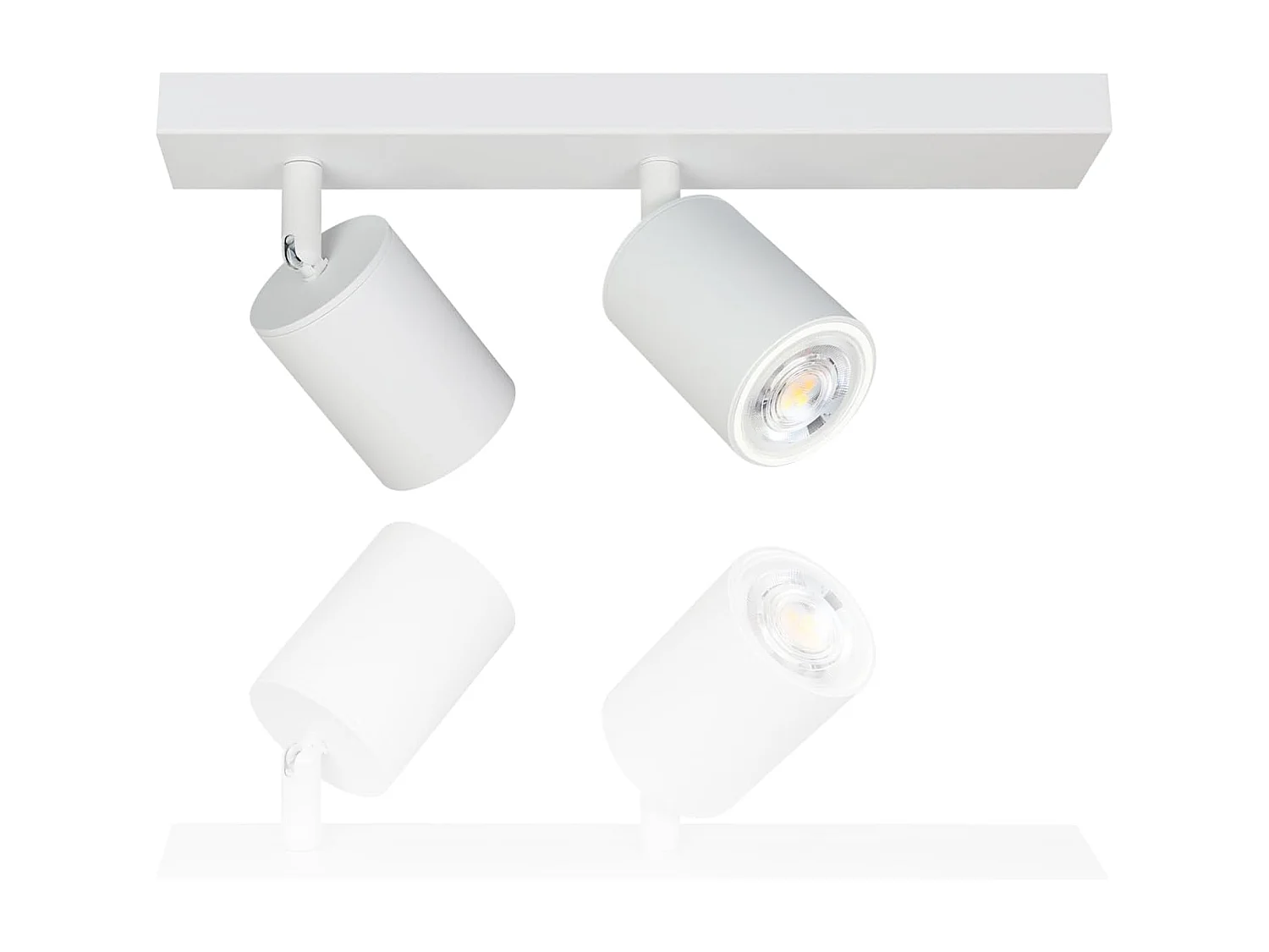 NETTLIFE Spots LED Blanc GU10 2 Ampoules Orientable à 350° MAX.25W Lampe de Couloir Moderne Spot Mural Industriel pour Salon Chambre Cuisine