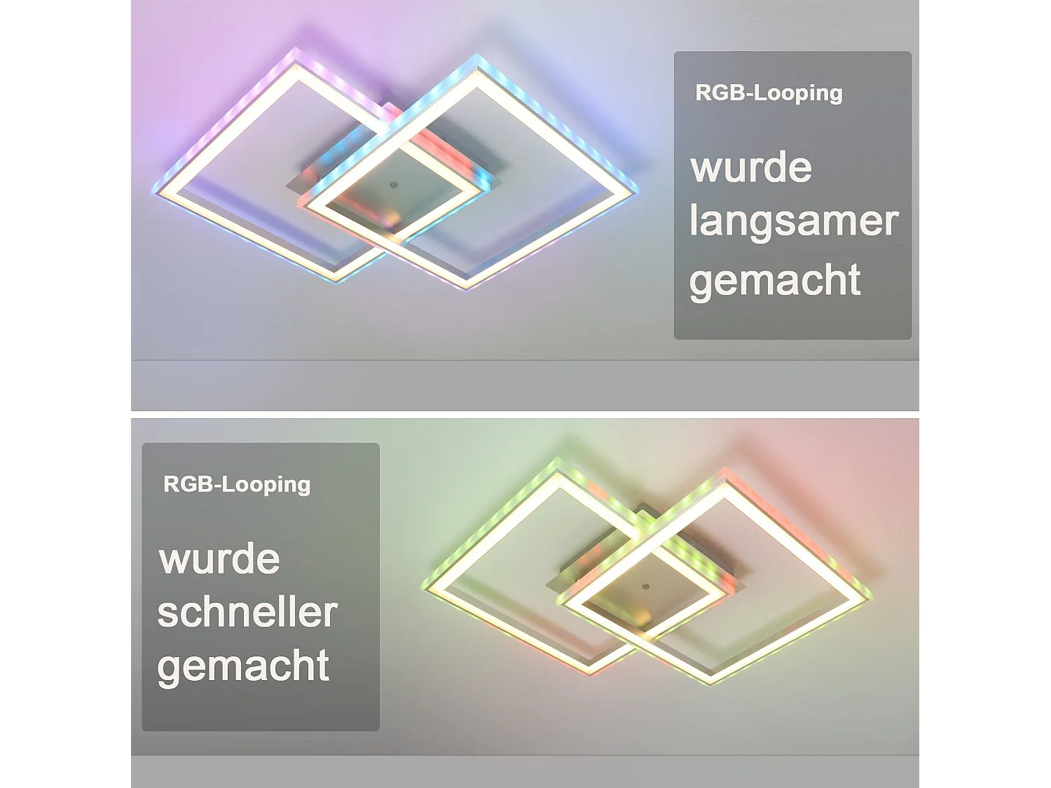 NETTLIFE LED Plafondlamp zilver modern dimbaar met afstandsbediening RGB kleurverandering 2 hoekig ontwerp 40W slaapkamerlamp voor woonkamer | keuken | hal eetkamer