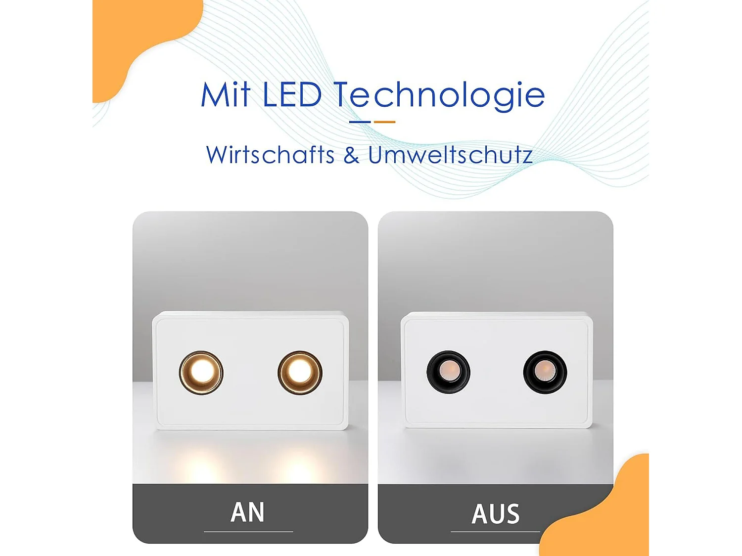 NETTLIFE 2 Focos de Techo Ekig Blanco Cálido 11W Pequeños de Superficie para Cocina Pasillo Dormitorio Comedor