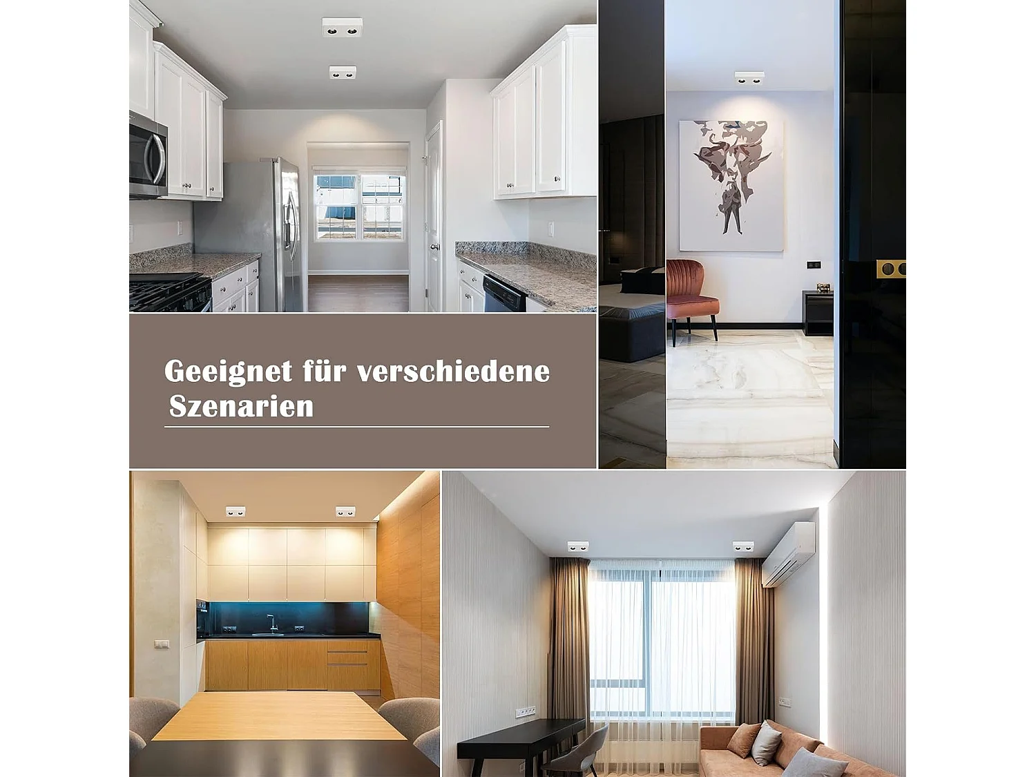 NETTLIFE 2 Spots de plafond Ekig blanc chaud 11W en saillie petits pour cuisine couloir chambre salle à manger
