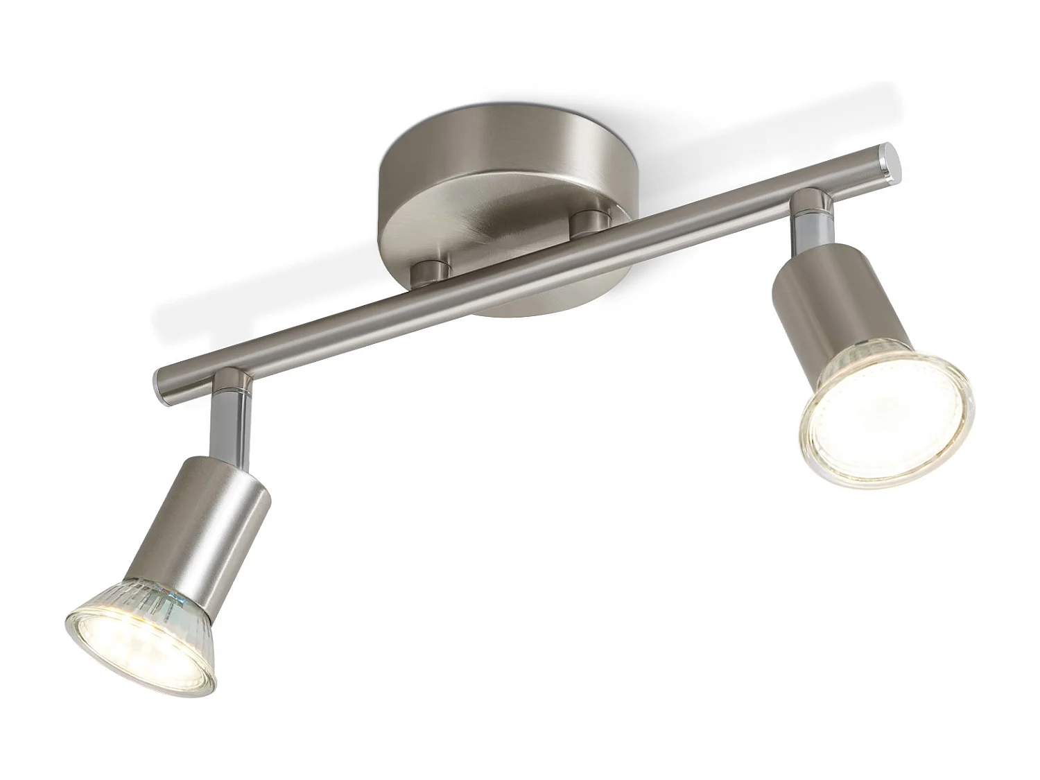 NETTLIFE 2 Spots de plafond couloir moderne GU10 orientables à 330°en acier inoxydable pour salon chambre (sans ampoule)