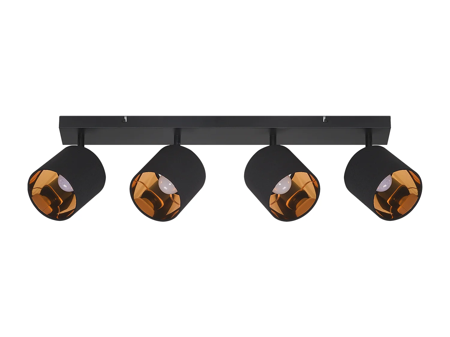 NETTLIFE 4 Spots de Plafond Noir Vintage E14 Pivotants à 350° MAX.25W avec Écran en Tissu pour Chambre Couloir Salon (Sans Ampoule)