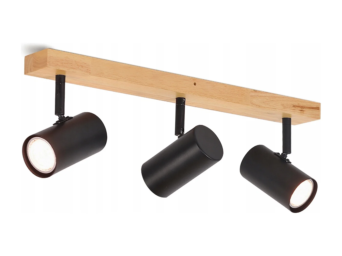 NETTLIFE 3 Spots de plafond noir bois GU10 vintage rétro métal réglables à 350°pour couloir chambre salon bureau (ampoules non incluses)