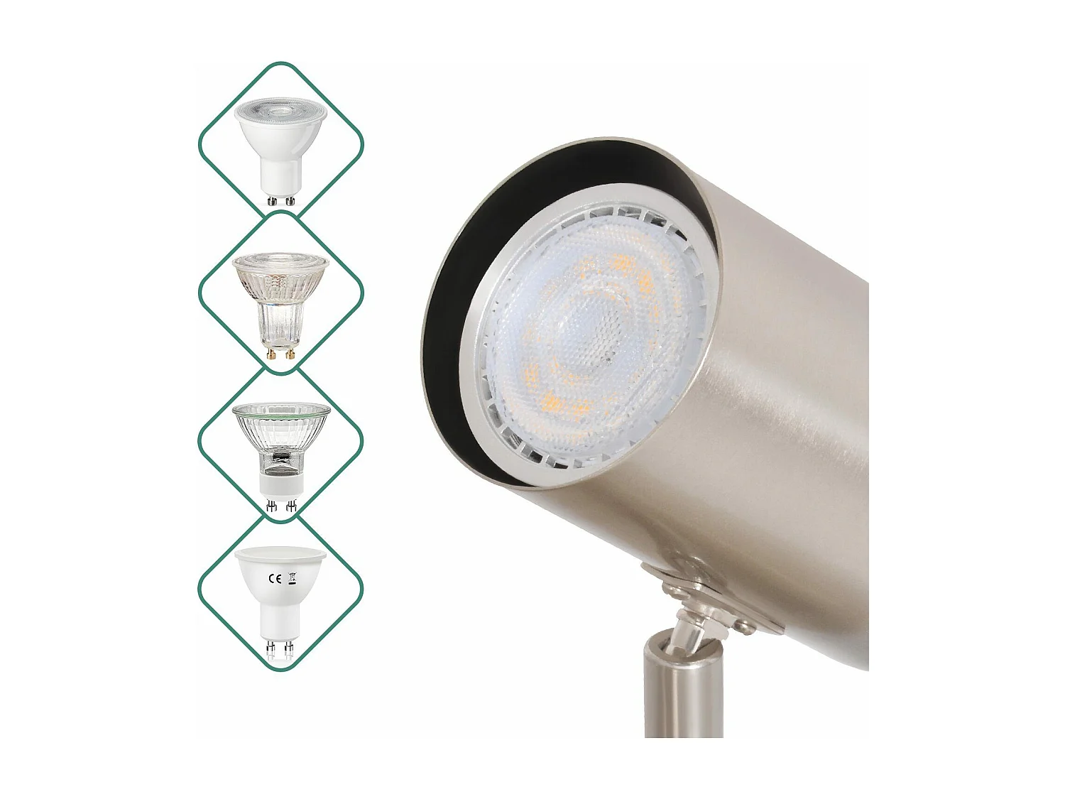 NETTLIFE Opbouwspot rechthoekig nikkel 3-lichts GU10 Fitting  330° draaibar Plafondspot L 47cm  Plafondlamp voor Woonkamer Hal Keuken Zonder Lichtborn Max.25W