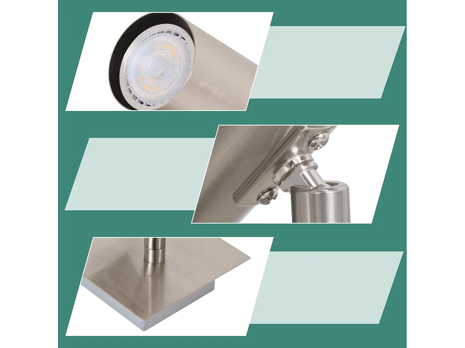 NETTLIFE 3 Spots de plafond nickel GU10 pivotants à 330°pour couloir salon chambre cuisine bureau spot mural moderne lampe de couloir