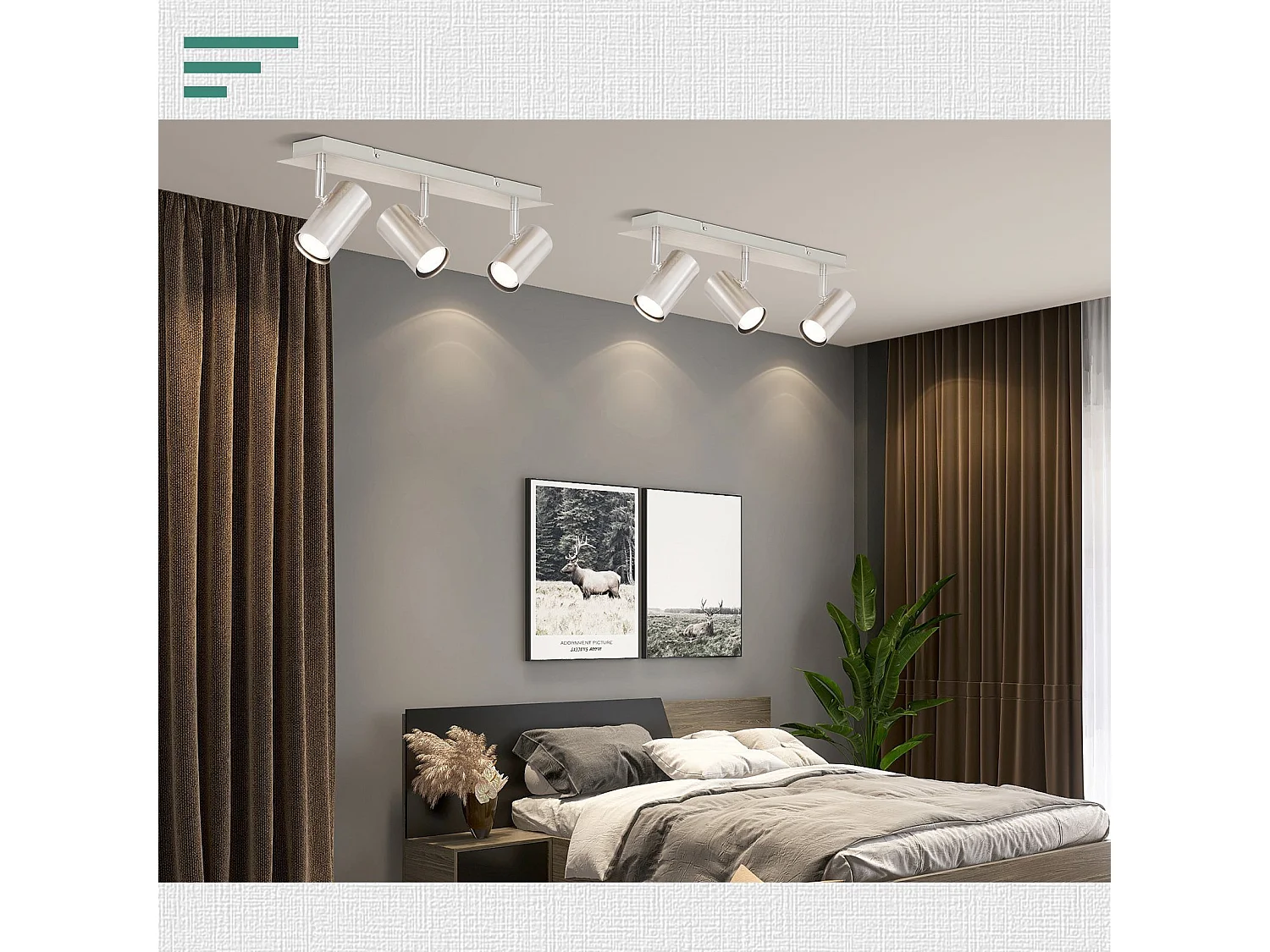 NETTLIFE 3 Spots de plafond nickel GU10 pivotants à 330°pour couloir salon chambre cuisine bureau spot mural moderne lampe de couloir