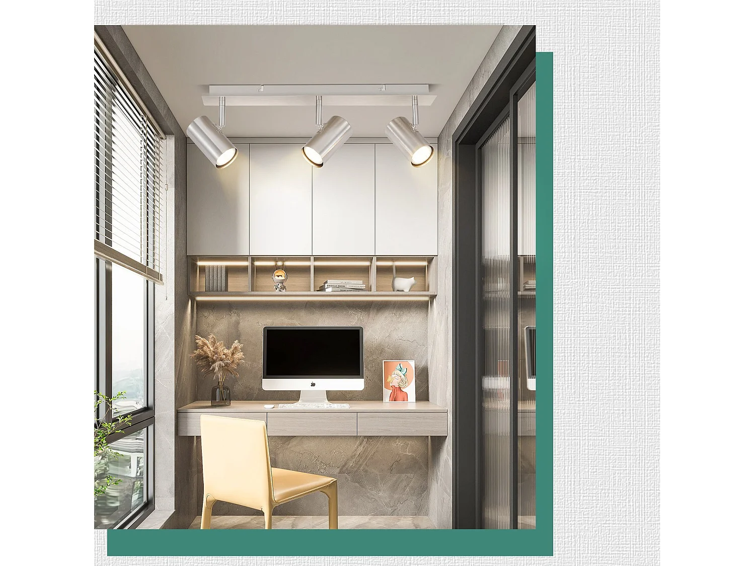 NETTLIFE 3 Spots de plafond nickel GU10 pivotants à 330°pour couloir salon chambre cuisine bureau spot mural moderne lampe de couloir