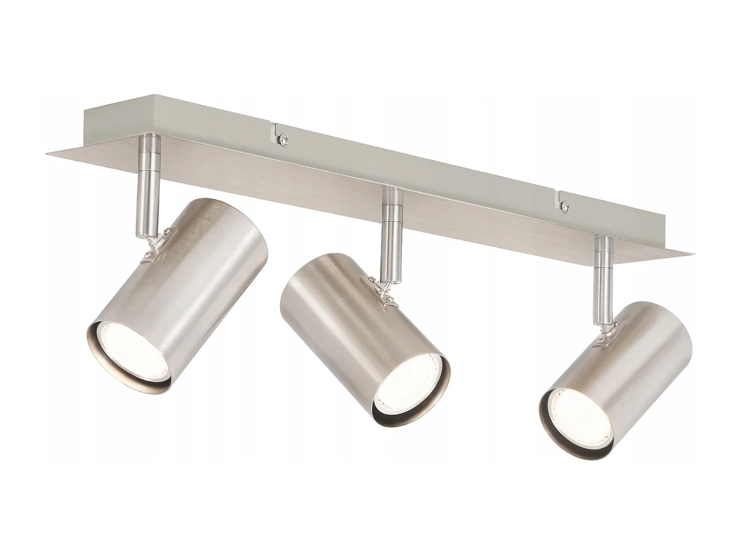 NETTLIFE Opbouwspot rechthoekig nikkel 3-lichts GU10 Fitting  330° draaibar Plafondspot L 47cm  Plafondlamp voor Woonkamer Hal Keuken Zonder Lichtborn Max.25W