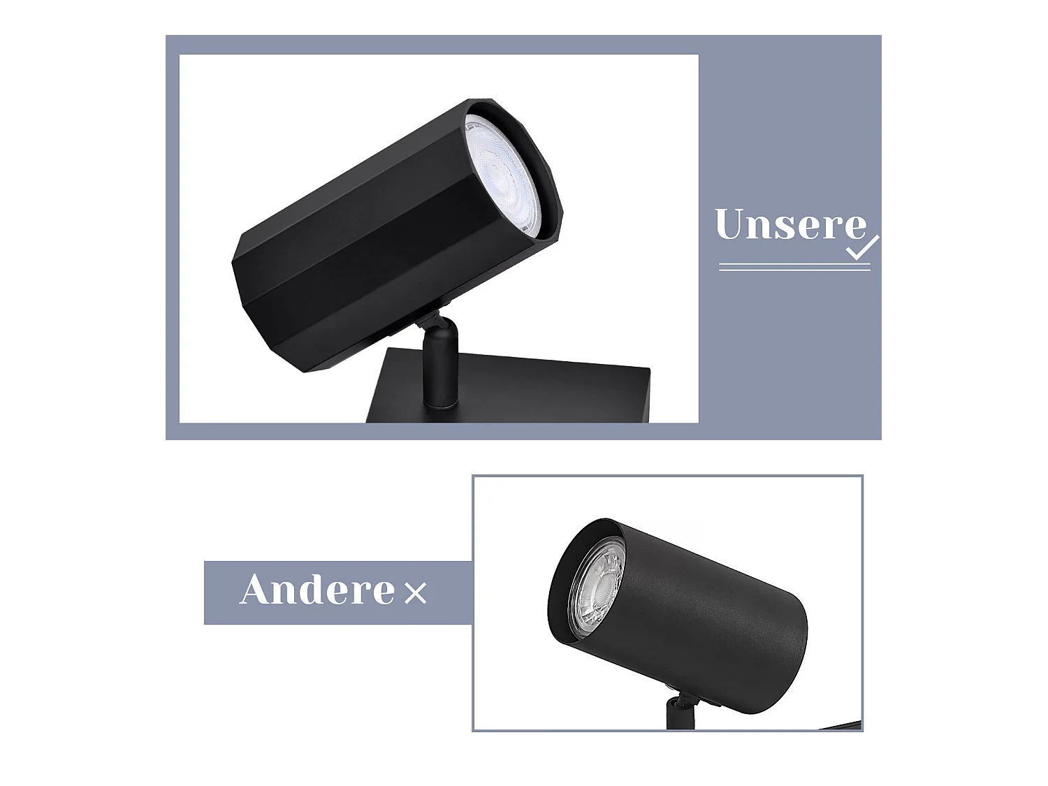 NETTLIFE Spot mural 1 flamme noir - Applique avec interrupteur métal GU10 Lampe de couloir orientable 350° MAX. 40W