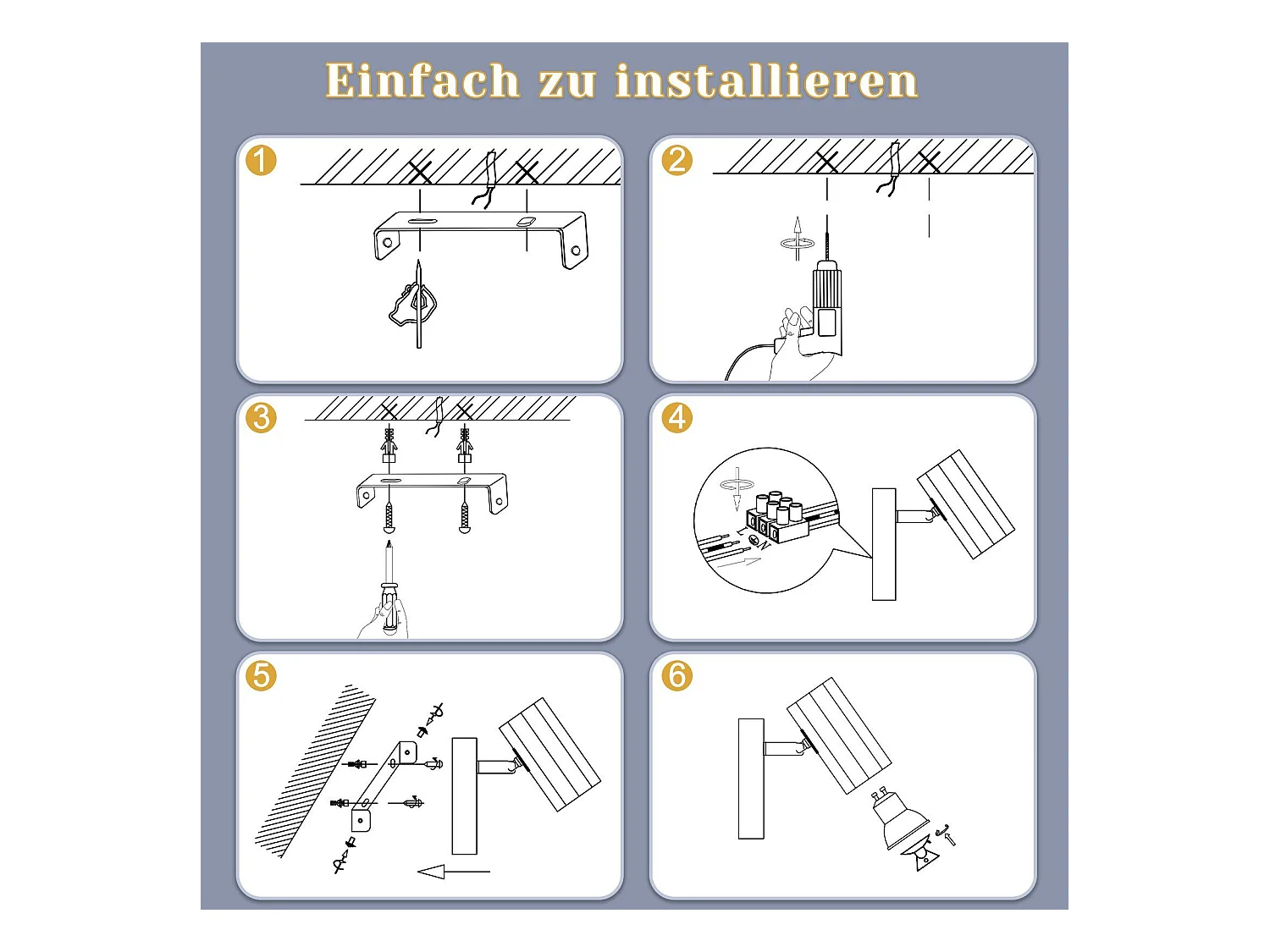 NETTLIFE Spot mural 1 flamme noir - Applique avec interrupteur métal GU10 Lampe de couloir orientable 350° MAX. 40W