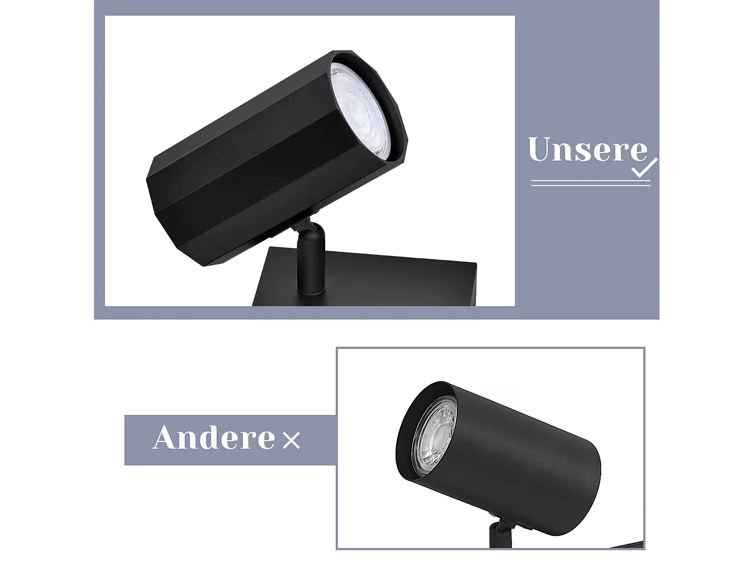 NETTLIFE Spot mural 1 flamme noir - Applique avec interrupteur métal GU10 Lampe de couloir orientable 350° MAX. 40W