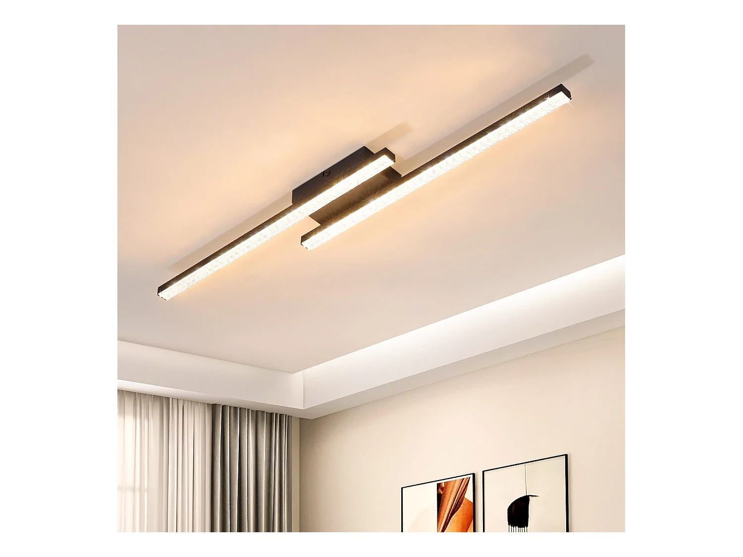 NETTLIFE czarna lampa sufitowa LED 12W nowoczesna kryształowa lampa metalowa ciepłe światło 3000K do sypialni przedpokój kuchnia biuro salon