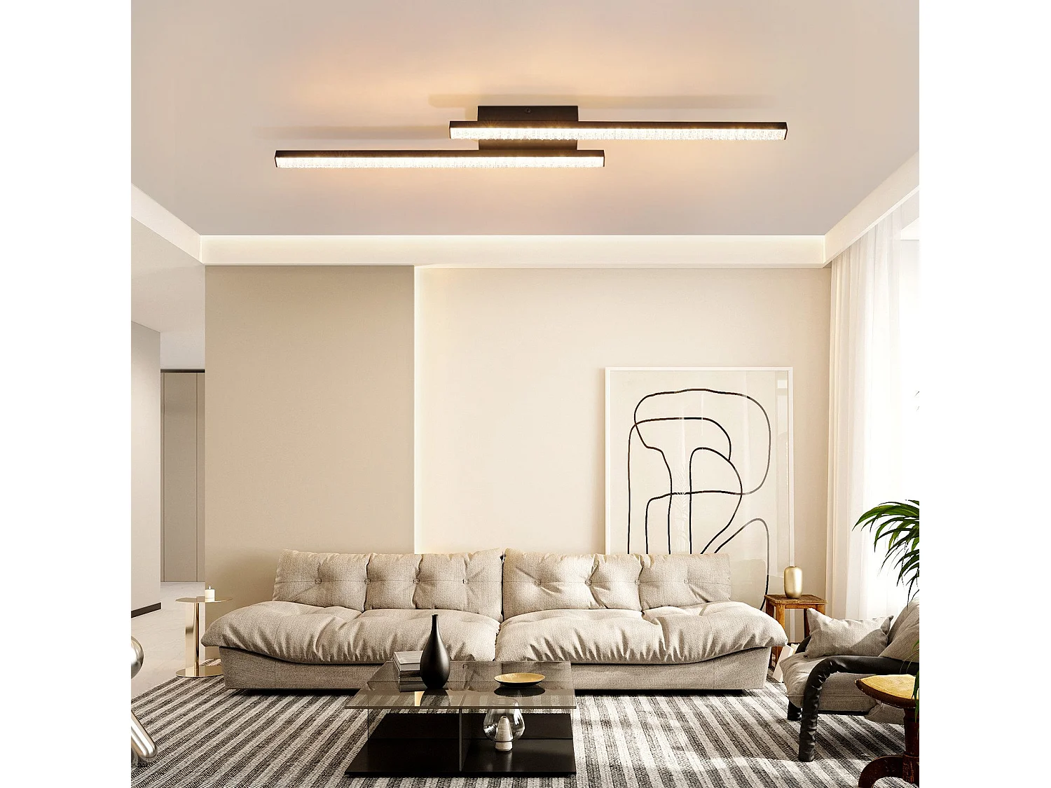 NETTLIFE czarna lampa sufitowa LED 12W nowoczesna kryształowa lampa metalowa ciepłe światło 3000K do sypialni przedpokój kuchnia biuro salon