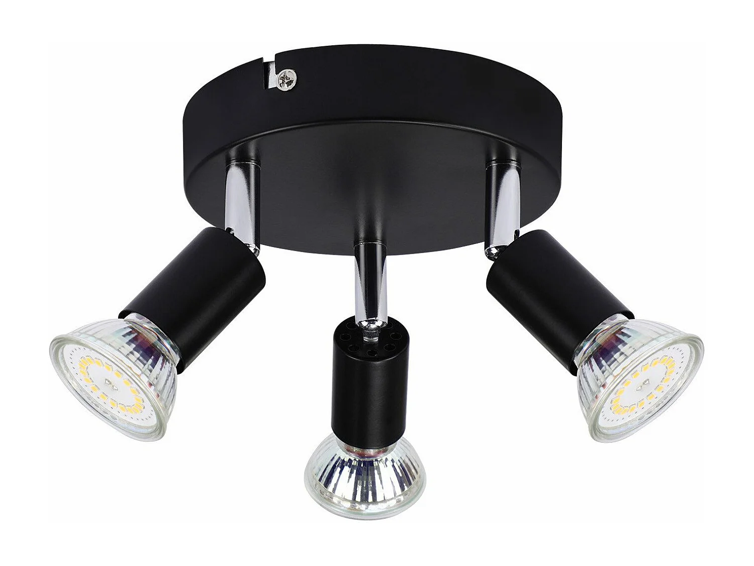 NETTLIFE 3 spots de plafond GU10 métal noir orientables style industriel pour couloir intérieur cuisine salon chambre salle à manger