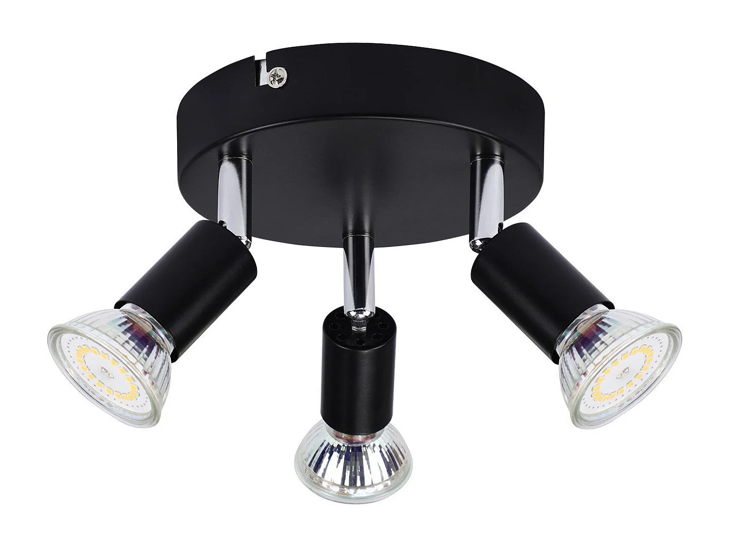 NETTLIFE 3 spots de plafond GU10 métal noir orientables style industriel pour couloir intérieur cuisine salon chambre salle à manger