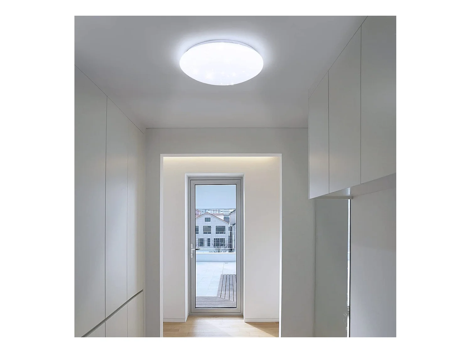 NETTLIFE Plafonnier LED Lampe de Chambre à Coucher Ciel Étoilé Intensité Variable avec Télécommande 37 W Lampe de Chambre d'Enfant 28 cm pour Salon