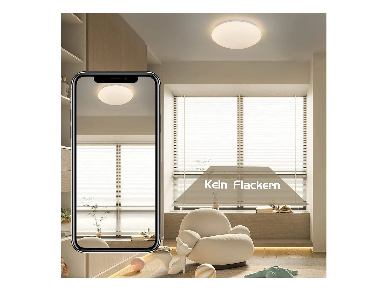 NETTLIFE Plafonnier LED Lampe de Chambre à Coucher Ciel Étoilé Intensité Variable avec Télécommande 37 W Lampe de Chambre d'Enfant 28 cm pour Salon