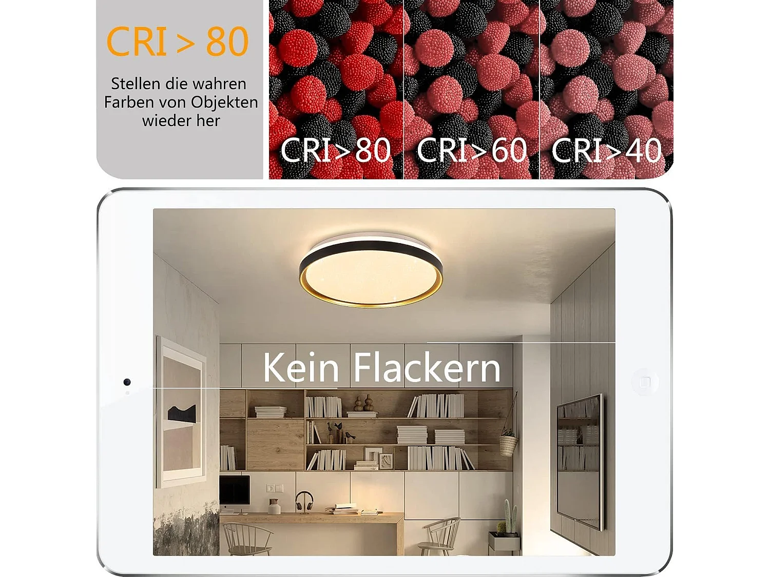 NETTLIFE Plafonnier LED Lampe de Salon Noir Or Ø 40 cm Lampe de Chambre à Intensité Variable avec Télécommande 21 W Lampe Moderne Ronde pour Cuisine