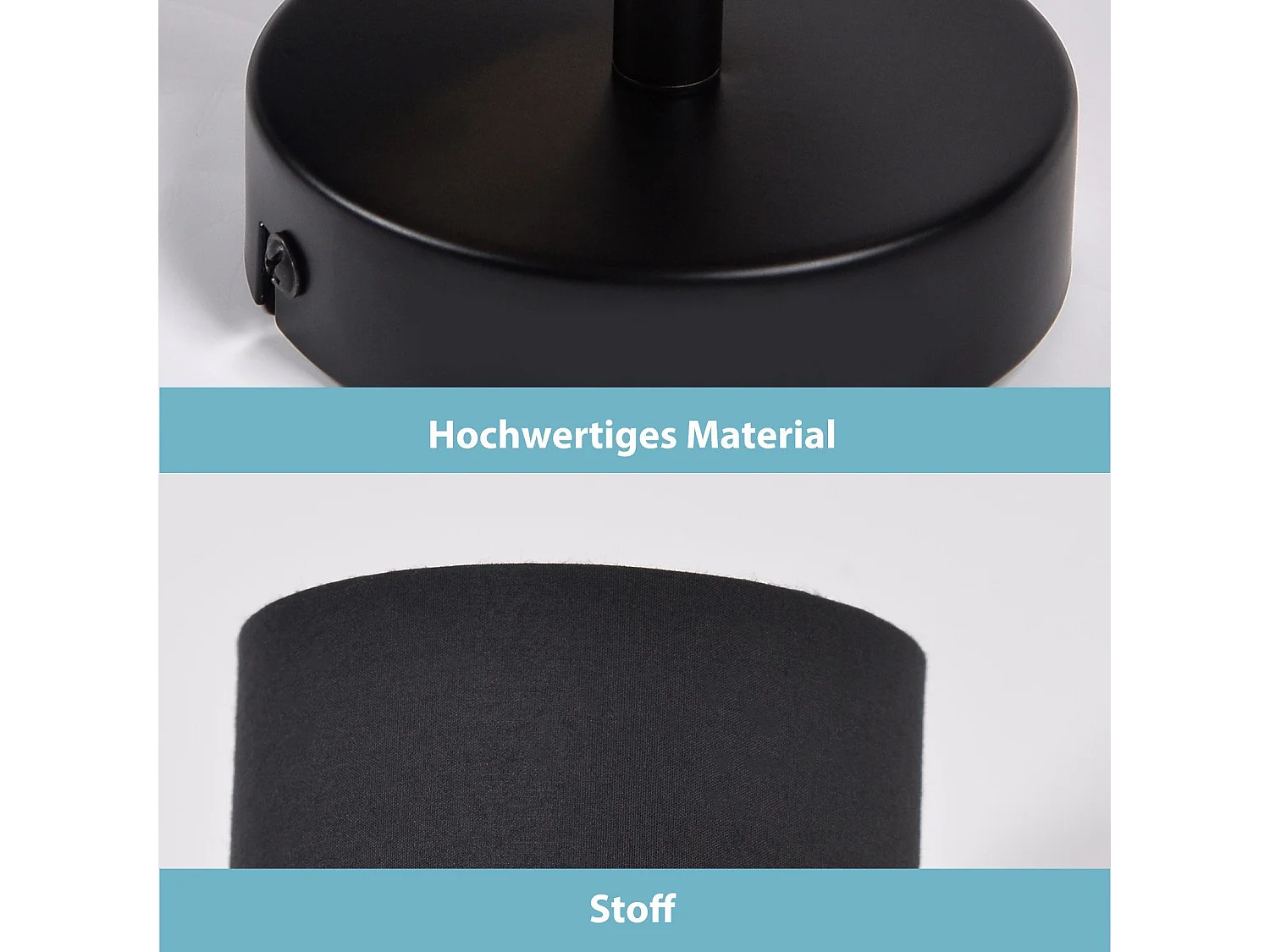 NETTLIFE Deckenstrahler MAX.40W Vintage Schwarz Deckenleuchte E14 Wandstrahler Stoffschirm 350° Drehbar für Wohnzimmer Schlafzimmer Flur (Ohne Leuchtmittel)