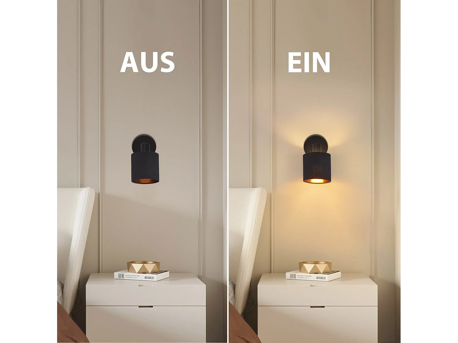 NETTLIFE Reflektor sufitowy MAX.40W Vintage czarna lampa sufitowa E14 Reflektor ścienny 350° Obrotowy ekran z tkaniny do salonu Sypialnia Korytarz (bez żarówki)