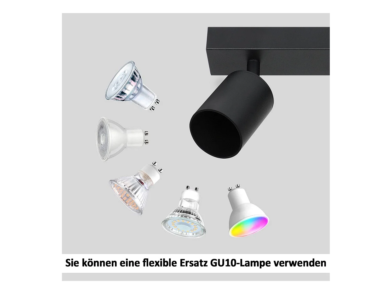 NETTLIFE 3 Focos Max.25w LED Negro GU10 Lámpara de Techo Giratoria 350° Lámpara de Moderna Lámpara de Pared Industrial para Sala de Estar Dormitorio