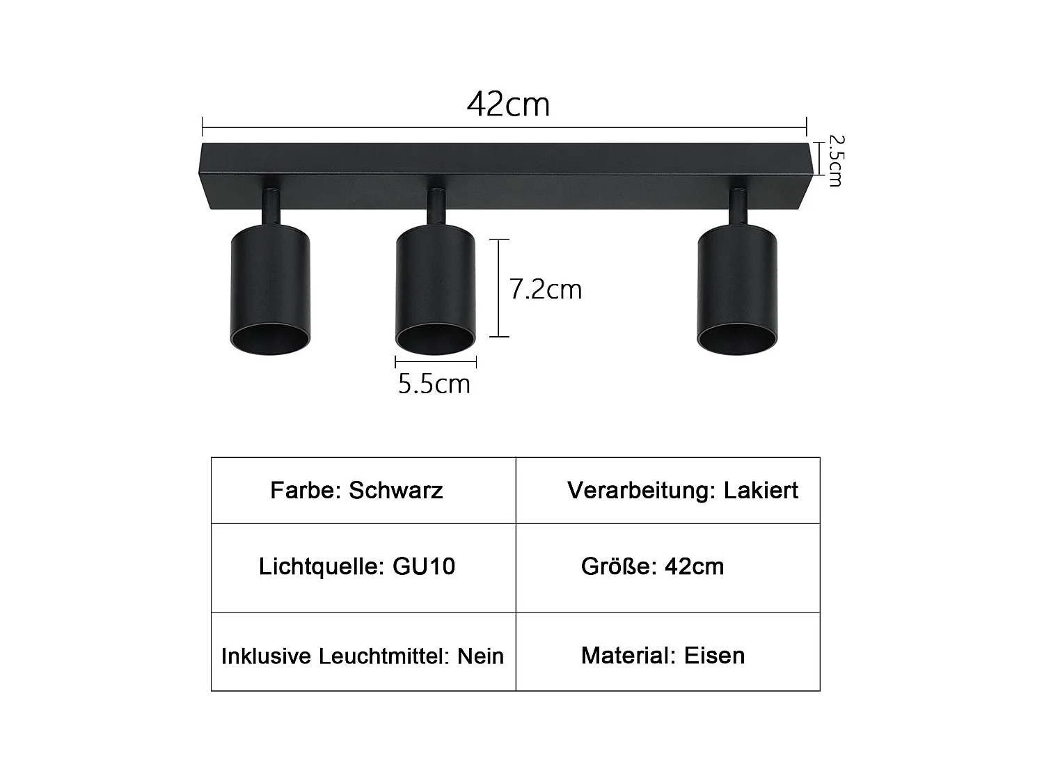 NETTLIFE 3 Focos Max.25w LED Negro GU10 Lámpara de Techo Giratoria 350° Lámpara de Moderna Lámpara de Pared Industrial para Sala de Estar Dormitorio