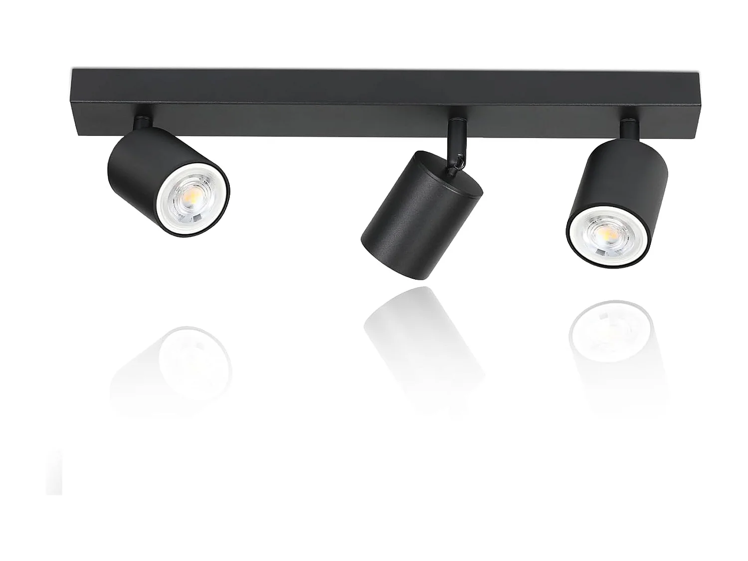 NETTLIFE 3 Focos Max.25w LED Negro GU10 Lámpara de Techo Giratoria 350° Lámpara de Moderna Lámpara de Pared Industrial para Sala de Estar Dormitorio