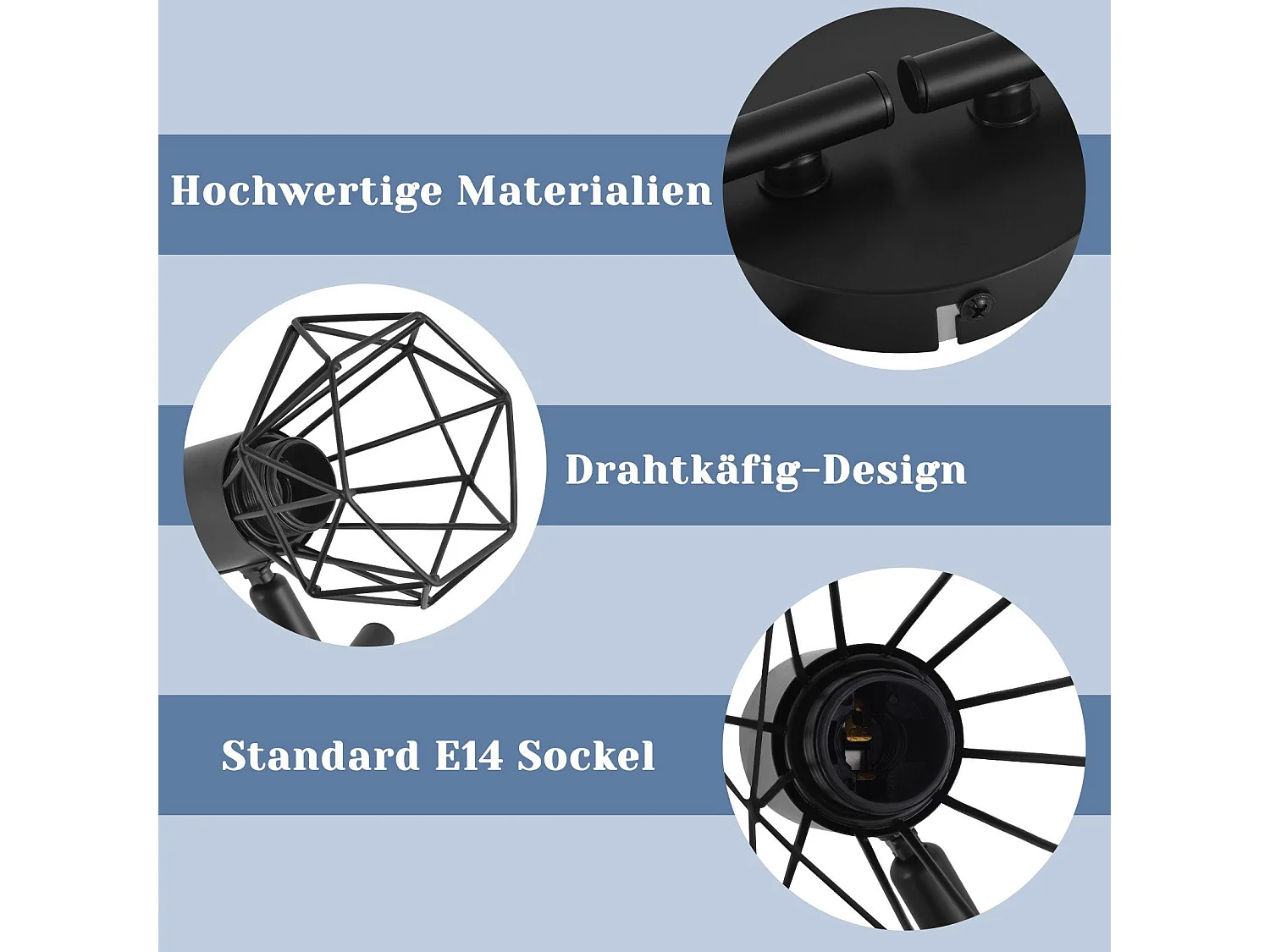 NETTLIFE 4 Spots de Plafond Noir Vintage Rétro E14 Industriel Pivotants à 350°Métal Intérieur pour Salon Chambre d'enfant Cuisine