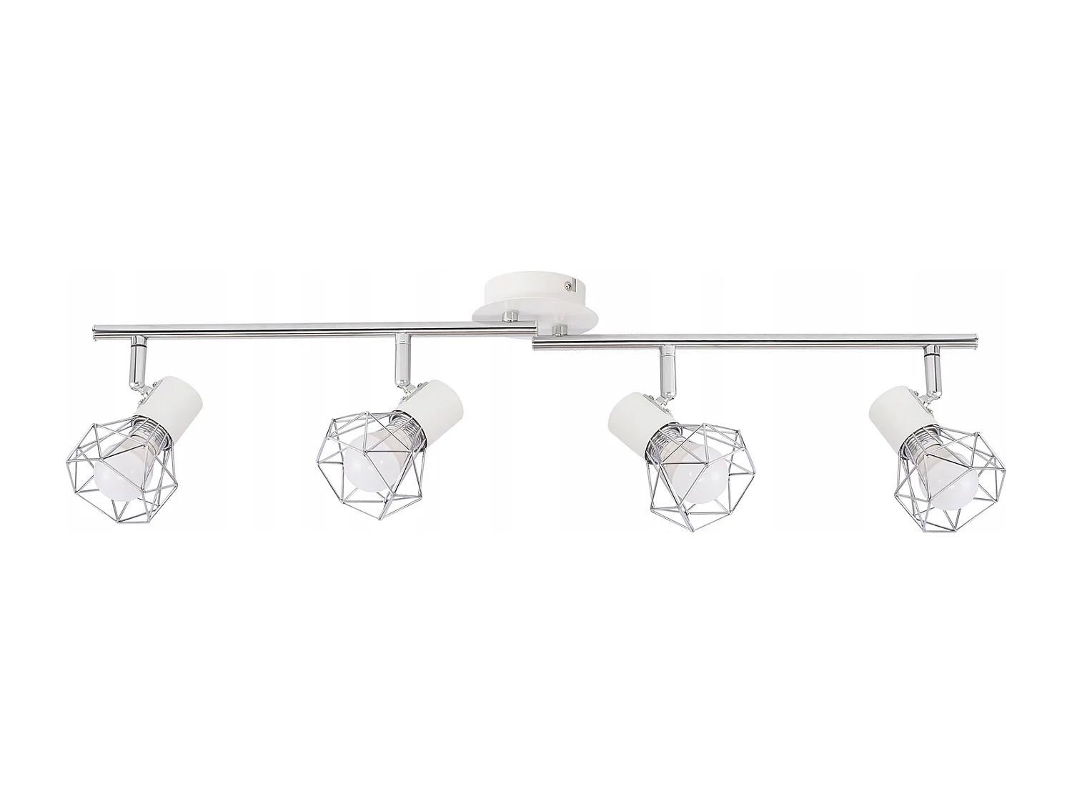 NETTLIFE 4 Spots de plafond vintage industriel rétro E14 pivotants à 350°métal blanc lumineux pour intérieur cuisine salon chambre d'enfant