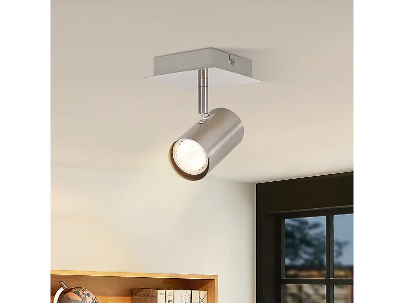 NETTLIFE Spot de plafond 1 flamme lampe de couloir GU10 - LED Spot de plafond nickel 330° Sans ampoules